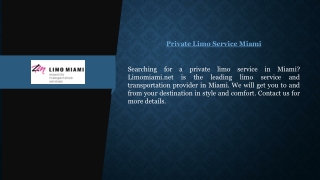 Private Limo Service Miami  Limomiami.net