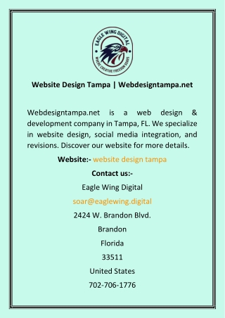 Website Design Tampa  Webdesigntampa.net