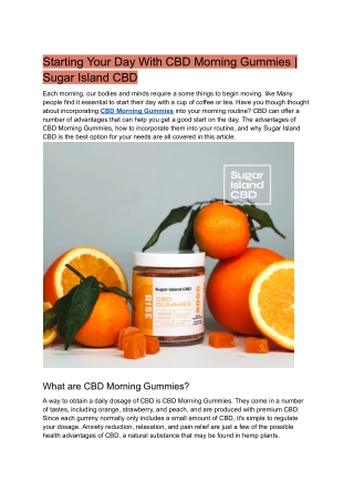 Starting Your Day With CBD Morning Gummies - Sugar Island CBD