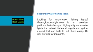 Best Underwater Fishing Lights Greenglowdocklight.com