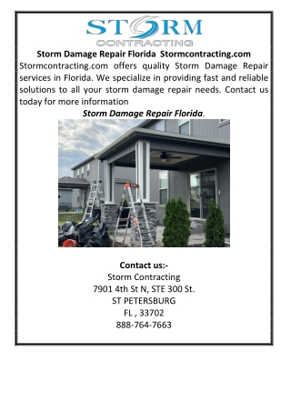 Storm Damage Repair Florida Stormcontracting.com