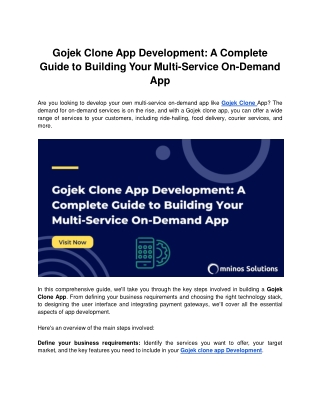 Gojek Clone App Development_ A Complete Guide to Building Your Multi-Service On-Demand App