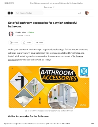 Set of all bathroom accessories for a stylish and useful bathroom. _ by Konika Islam _ Medium