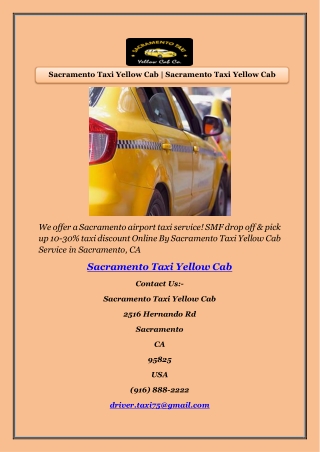 Sacramento Taxi Yellow Cab | Sacramento Taxi Yellow Cab