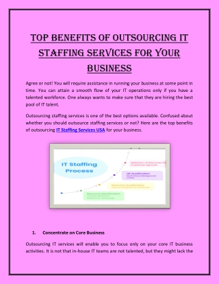 Top Benefits of Outsourcing IT Staffing Services for Your Business