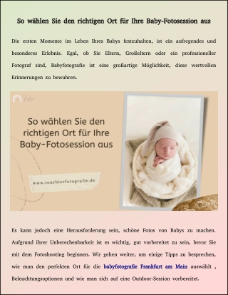 So wählen Sie den richtigen Ort für Ihre Baby-Fotosession aus