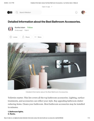 Detailed Information about the Best Bathroom Accessories. _ by Konika Islam _ Medium