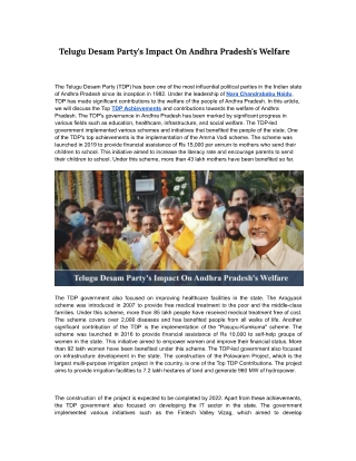 Telugu Desam Party's Impact On Andhra Pradesh's Welfare (1)