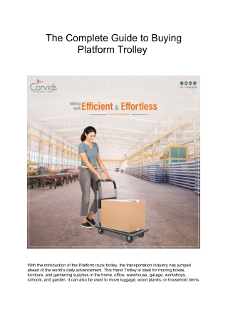 The Complete Guide to Buying Platform Trolley