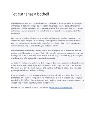 Pet euthanasia bothell PDF