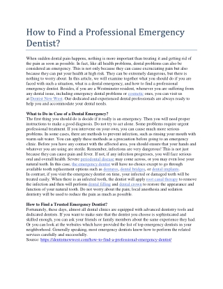 How to Find a Professional Emergency Dentist