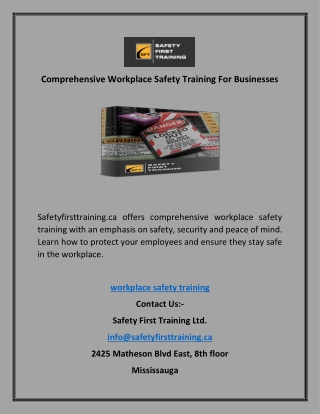 Comprehensive Workplace Safety Training For Businesses