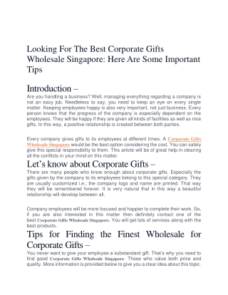 Looking For The Best Corporate Gifts Wholesale Singapore