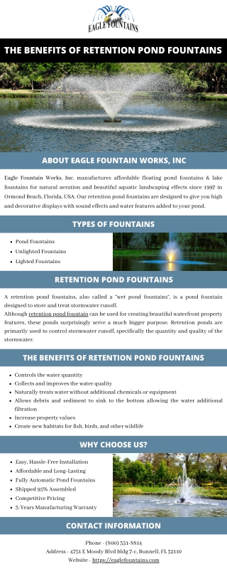 The Benefits of Retention Pond Fountains