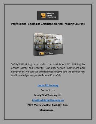 Professional Boom Lift Certification And Training Courses