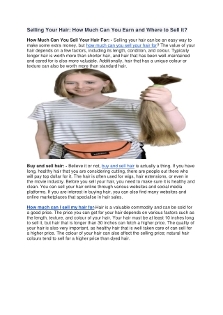 Selling Your Hair How Much Can You Earn and Where to Sell i