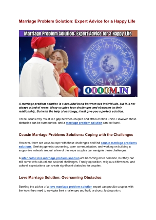 Marriage Problem Solution_ Expert Advice for a Happy Life