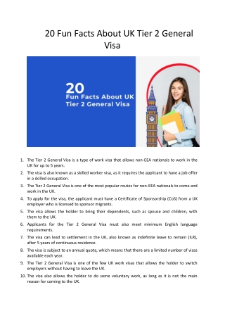 20 Fun Facts About UK Tier 2 General Visa
