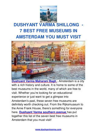 DUSHYANT VARMA SHILLONG  - 7 BEST FREE MUSEUMS IN AMSTERDAM YOU MUST VISIT