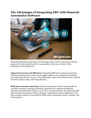 The Advantages of Integrating ERP with Financial Automation Software