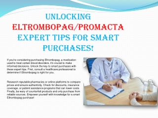 Unlocking Eltrombopag: Expert Tips for Smart Purchases!