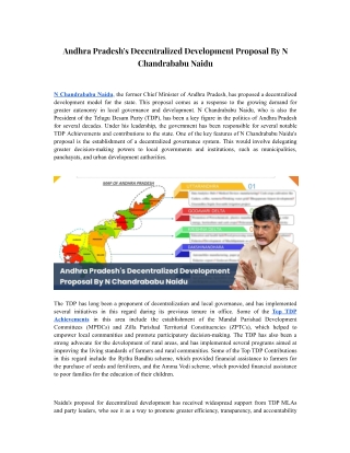 Andhra Pradesh's Decentralized Development Proposal By N Chandrababu Naidu (1)