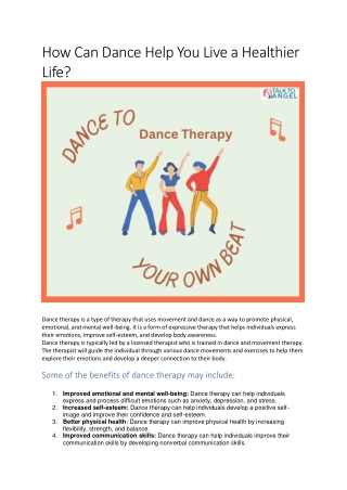 How Can Dance Help You Live a Healthier Life 29 april 23