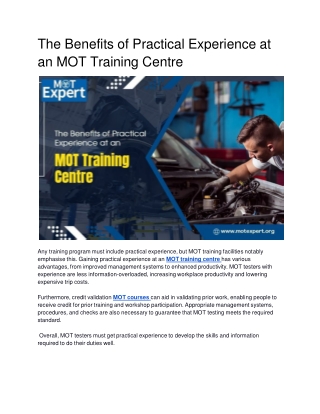 The Benefits of Practical Experience at an MOT Training Centre.docx