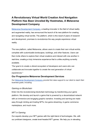 metaverse development company