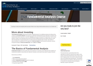 Fundamental Analysis Course