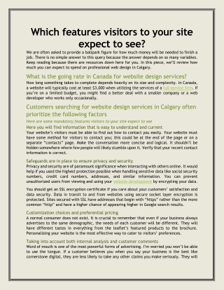 Which features visitors to your site expect to see