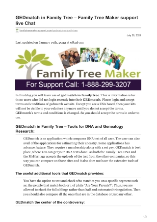 GEDmatch in Family Tree  Family Tree Maker support live Chat