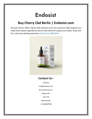 Buy Cherry Cbd Berlin  Endosist