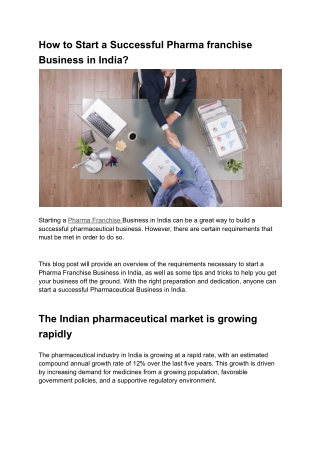 How to Start a Successful Pharma franchise Business in India (1)