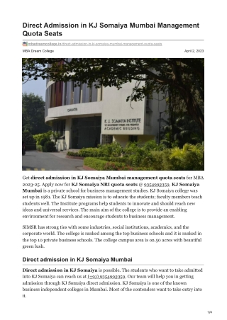 Management quota in KJ Somaiya Mumbai| Call@ 9354992359| Direct admission in KJ