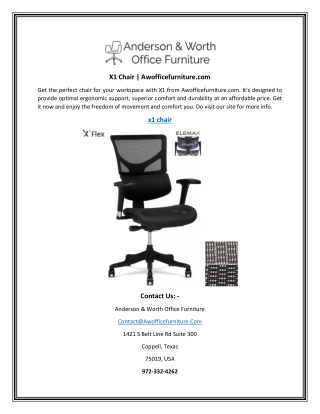 X1 Chair  Awofficefurniture.com