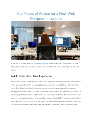 Web designer london