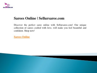 Sarees Online  Sellursaree.com