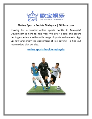 Online Sports Bookie Malaysia  Ob9my.com