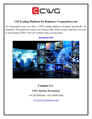 Cfd Trading Platform for Beginners | Cwgmarkets.com