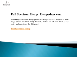 Full Spectrum Hemp  Hempednyc.com