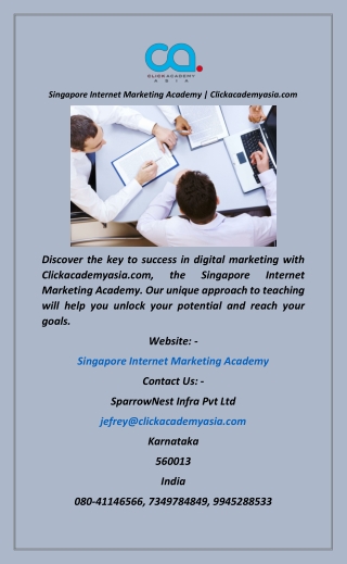 Singapore Internet Marketing Academy  Clickacademyasia