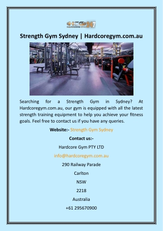 Strength Gym Sydney  Hardcoregym.com