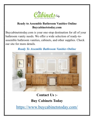 Ready to Assemble Bathroom Vanities Online Buycabinetstoday