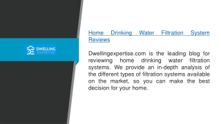 Home Drinking Water Filtration System Reviews  Dwellingexpertise.com