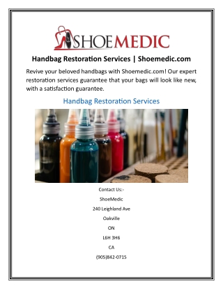 Handbag Restoration Services  Shoemedic.com