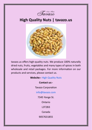 High Quality Nuts  tavazo.us