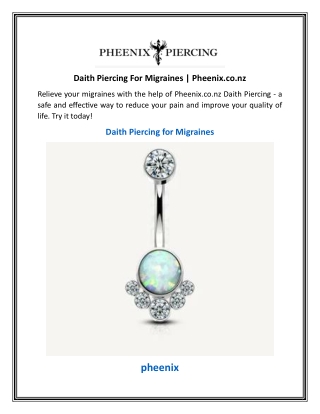Daith Piercing For Migraines | Pheenix.co.nz