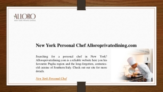 New York Personal Chef Alloroprivatedining.com