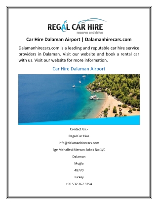 Car Hire Dalaman Airport  Dalamanhirecars.com